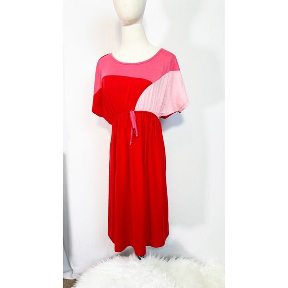 Vintage | Anticipation | Red, Pink, Light Pink Block Dress | Sz XL - Picture 2 of 8
